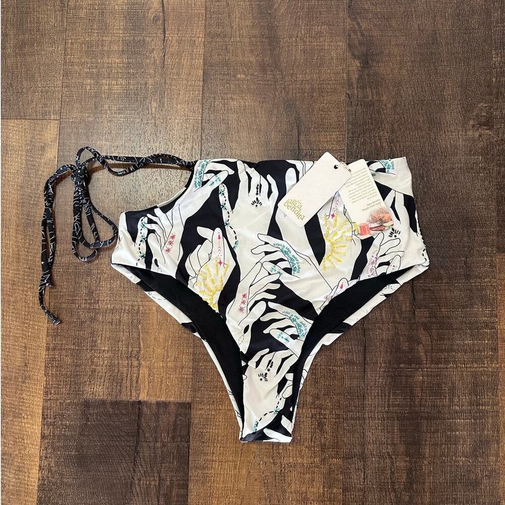 NWT Agua Bendita Handmade Devotion High Waisted Bikini Bottom Size Medium